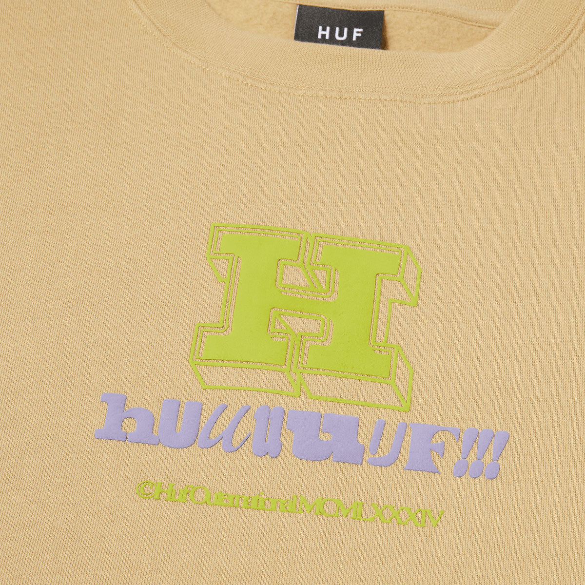 HUF Huuuf Crewneck Sweatshirt - Oatmeal image 3