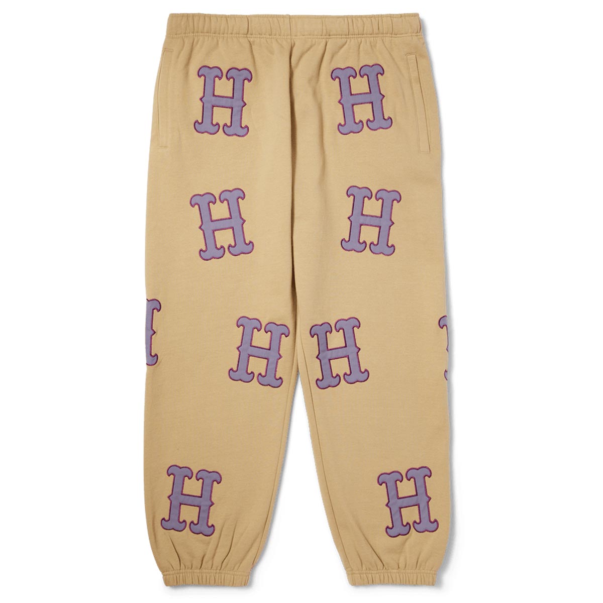 HUF H Applique Fleece Pants - Oatmeal image 2