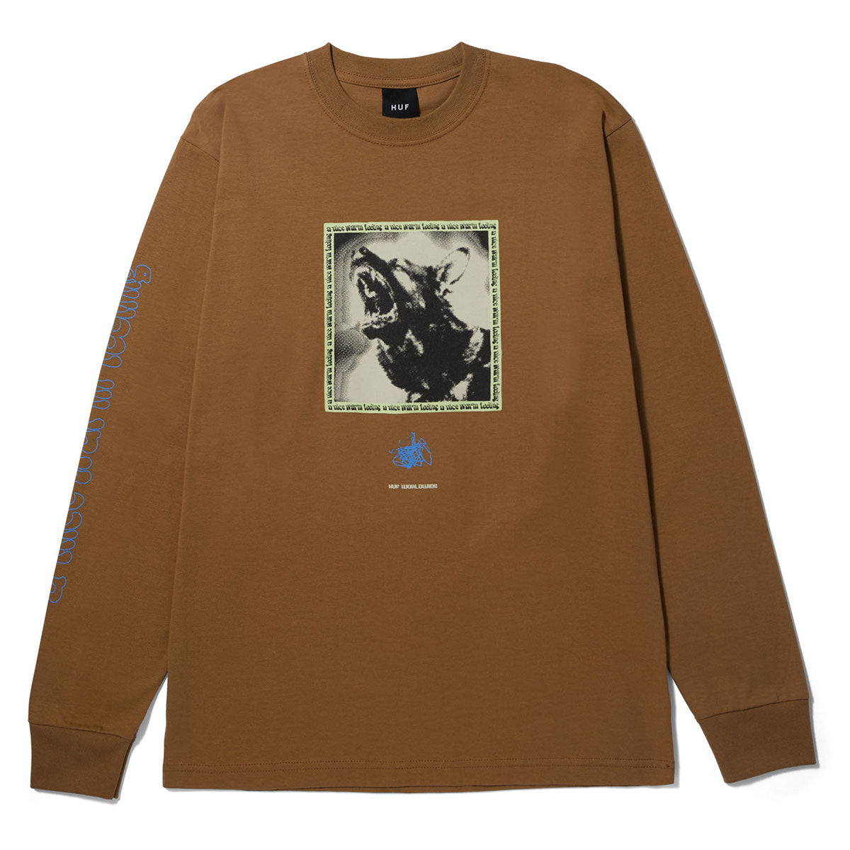 HUF Beware Long Sleeve T-Shirt - Camel image 1