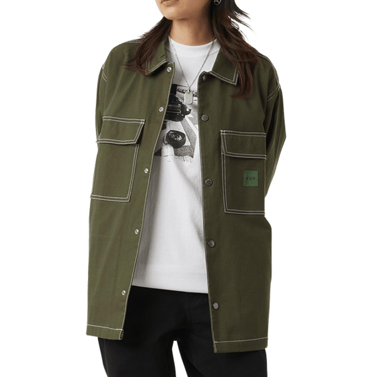 Huf Mason Shacket Jacket - Hunter Green image 5