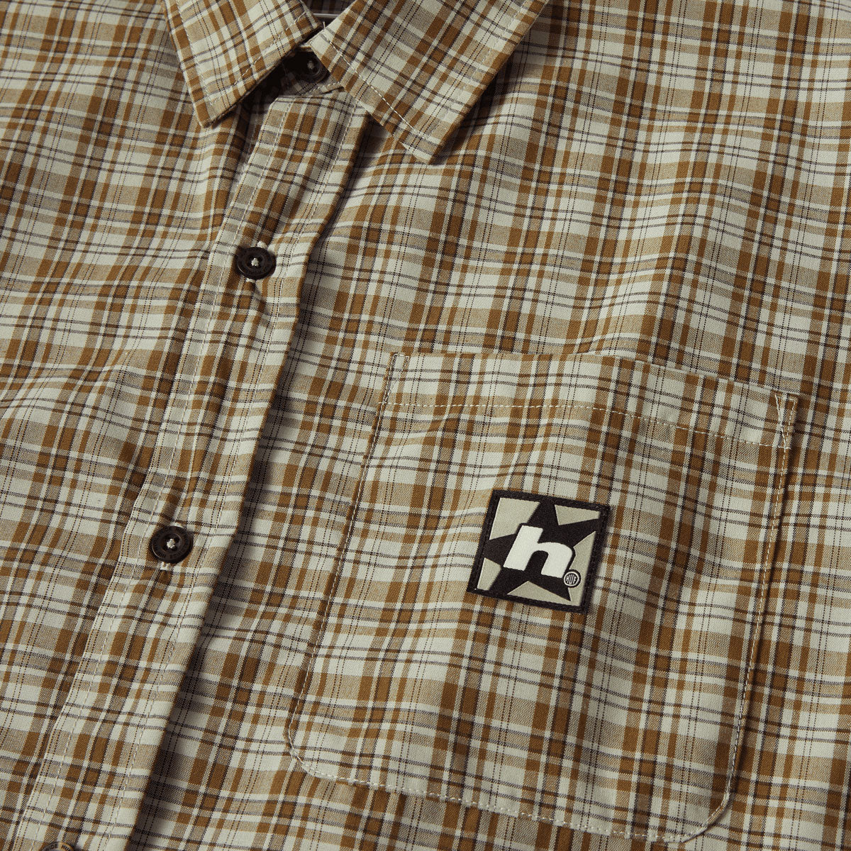 Huf H Star Plaid Shirt - Putty image 4