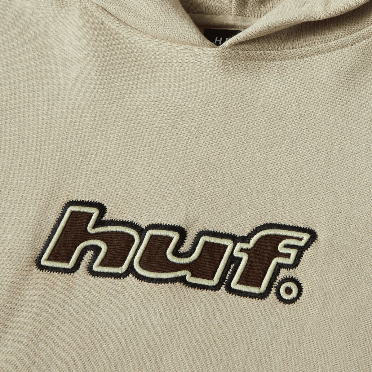 Huf Logo Applique Hooded Fleece Hoodie - Putty image 2