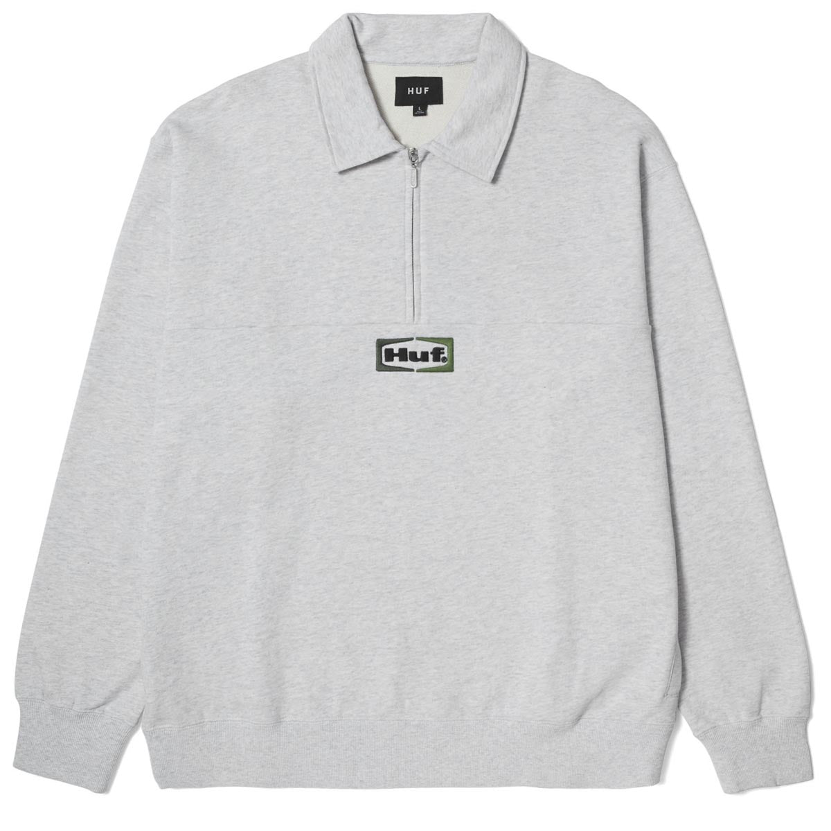 Huf Slate Quarter Zip Fleece Sweatshirt - Heather Grey image 1