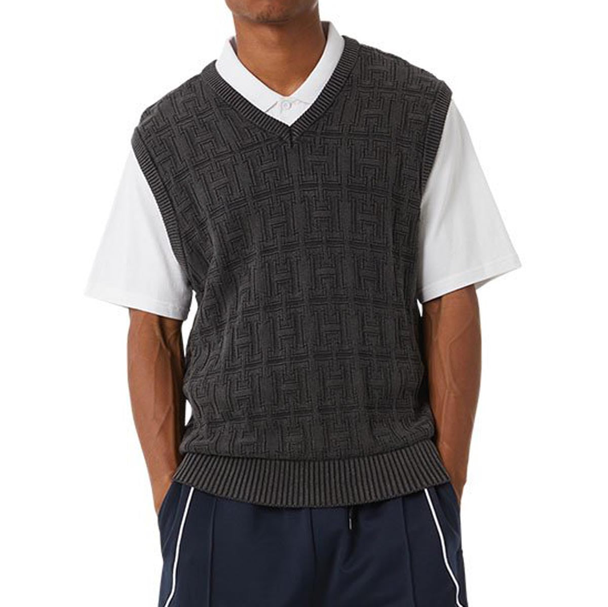 Huf Interlaced Jacquard Overdyed Vest Jacket - Black image 4