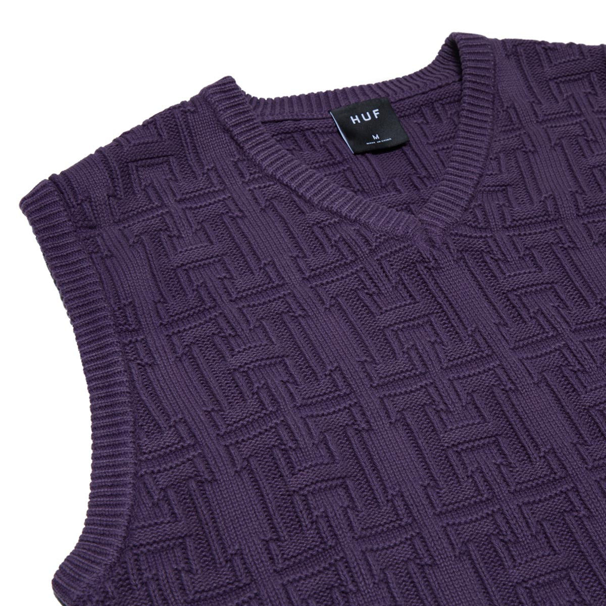 Huf Interlaced Jacquard Overdyed Vest Jacket - Raisin image 3