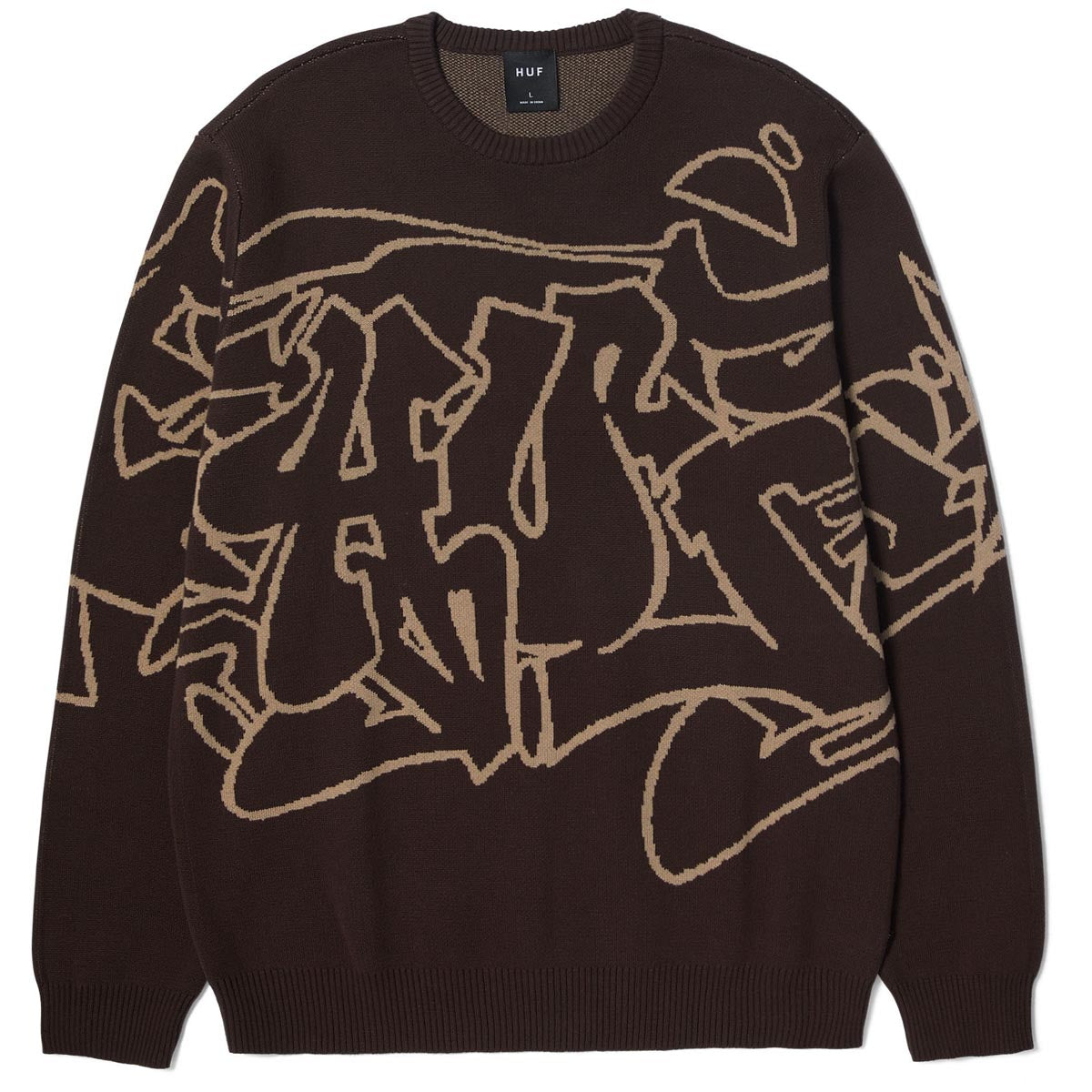 Huf Outlines Crewneck Sweater - Espresso image 1