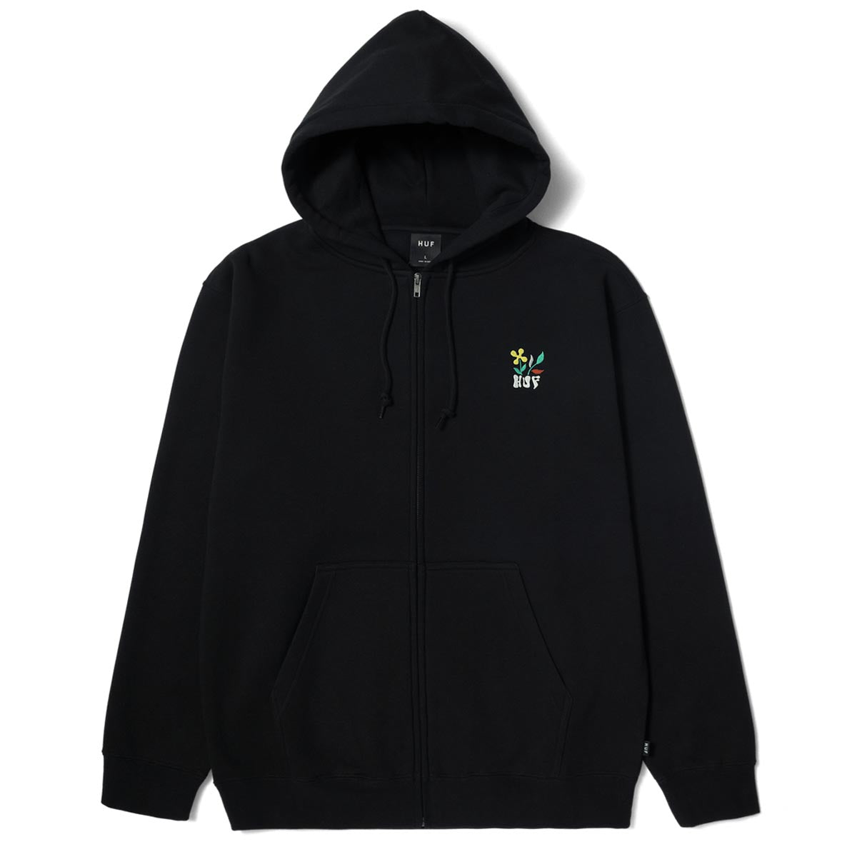 Huf Flower Hoodie - Black image 1