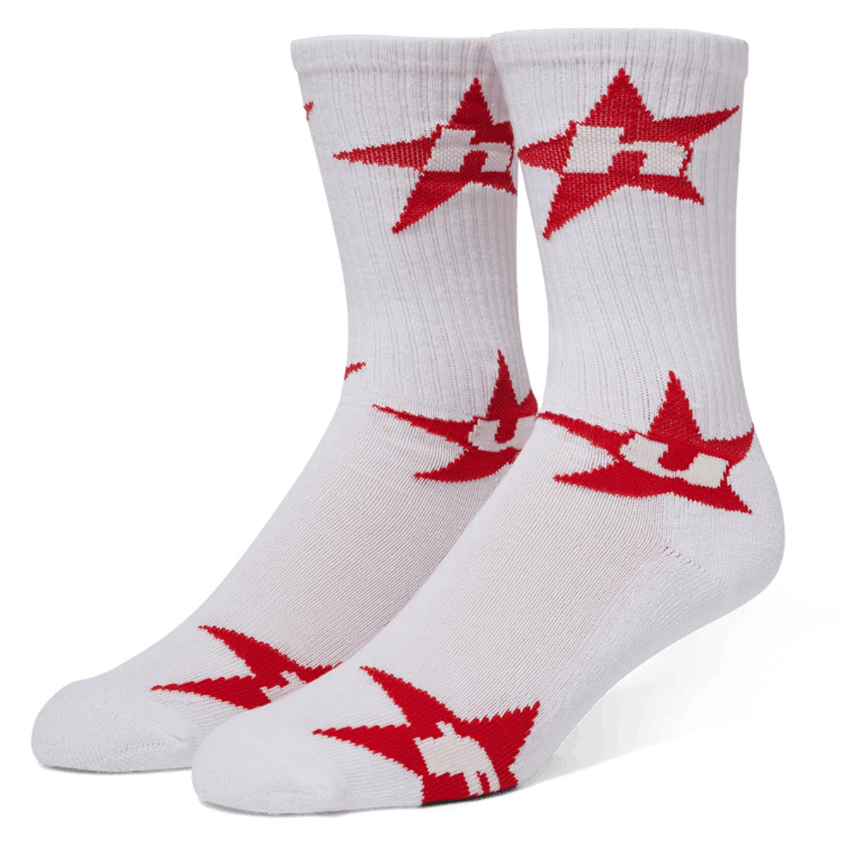 Huf Tri-star Crew Socks - White image 1