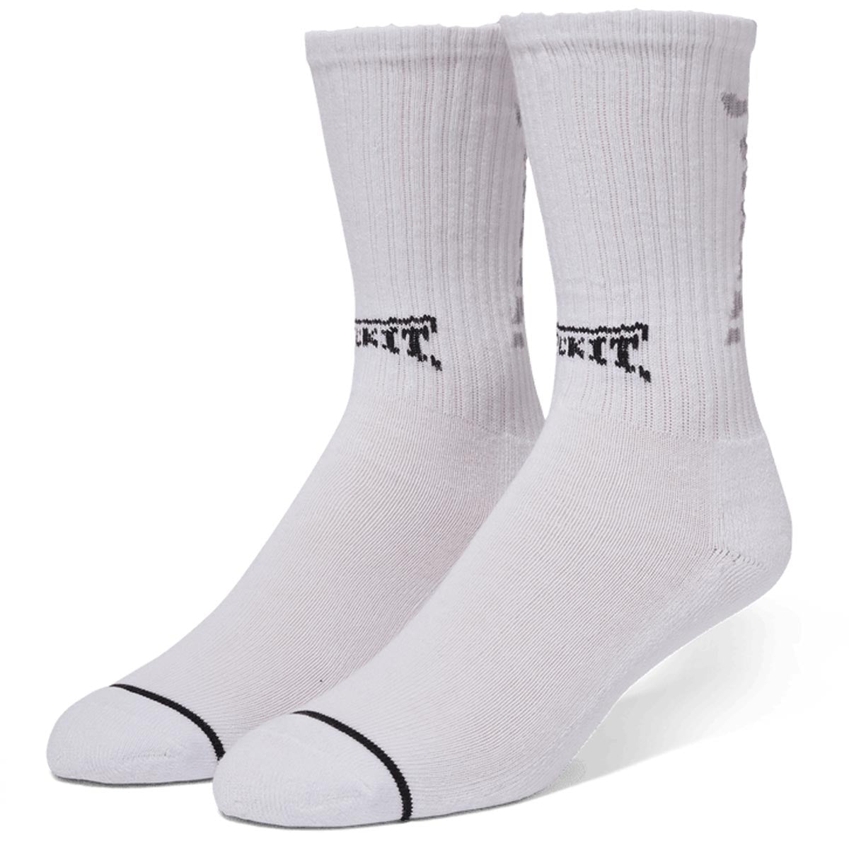 Huf Arched Fuck It Crew Socks - White image 1