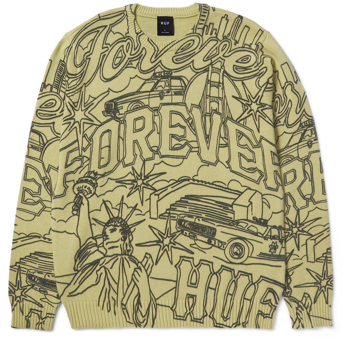 Huf Forever Crewneck Sweatshirt - Pistachio image 1