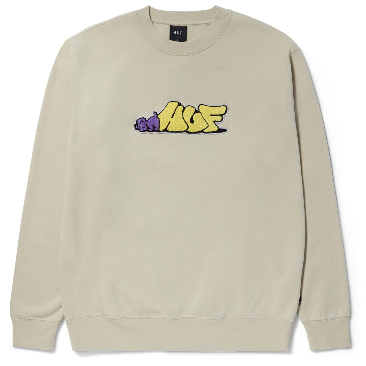 Huf Dog Sense Crewneck Sweatshirt - Stone image 1