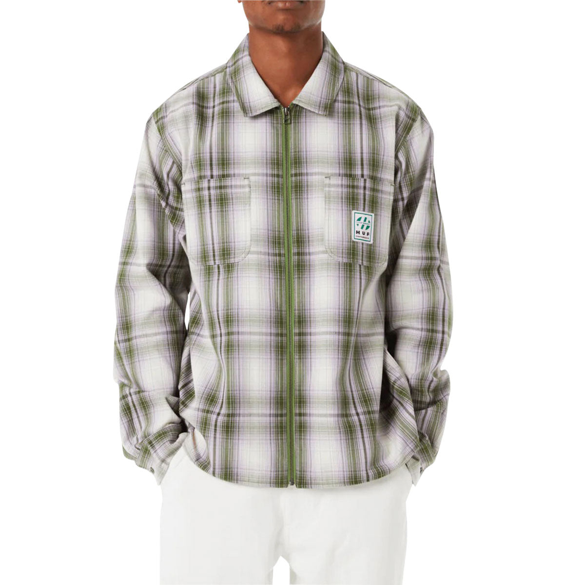 HUF Fillmore Plaid Shacket Jacket - Leaf image 1