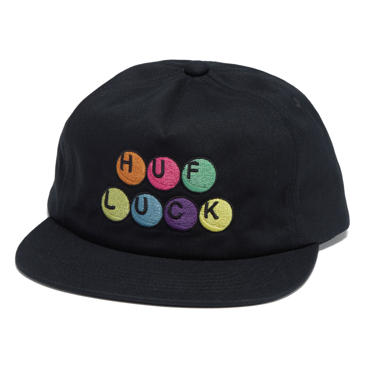 HUF Lucky 5 Panel Snapback Hat - Black image 1