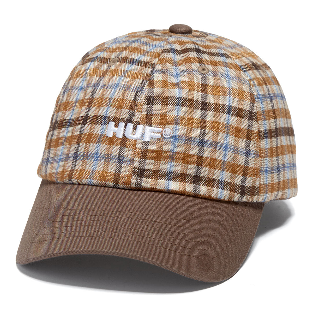 HUF Shadow Plaid 6 Panel Cv Hat - Brown image 1