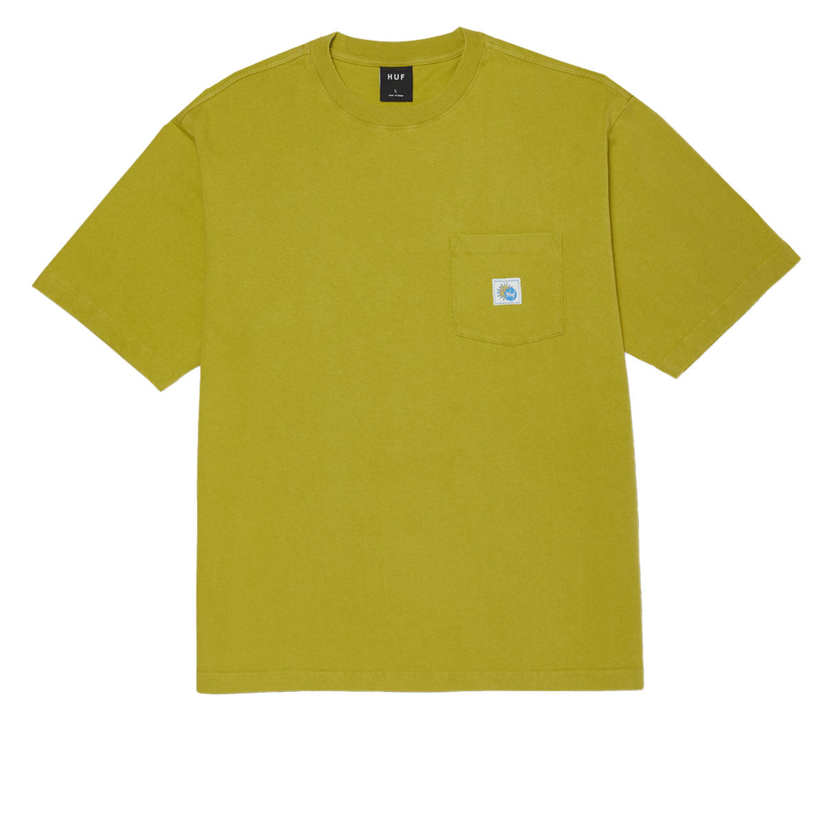 HUF Total Eclipse Knit Boxy Top Pocket T-Shirt - Moss image 2