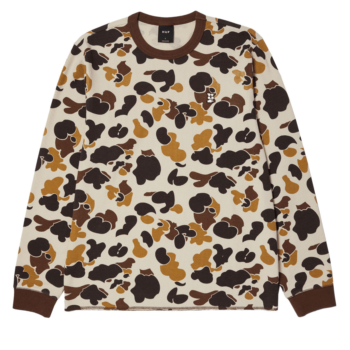 HUF Shrader Camo Long Sleeve Thermal Shirt - Duck Camo image 2