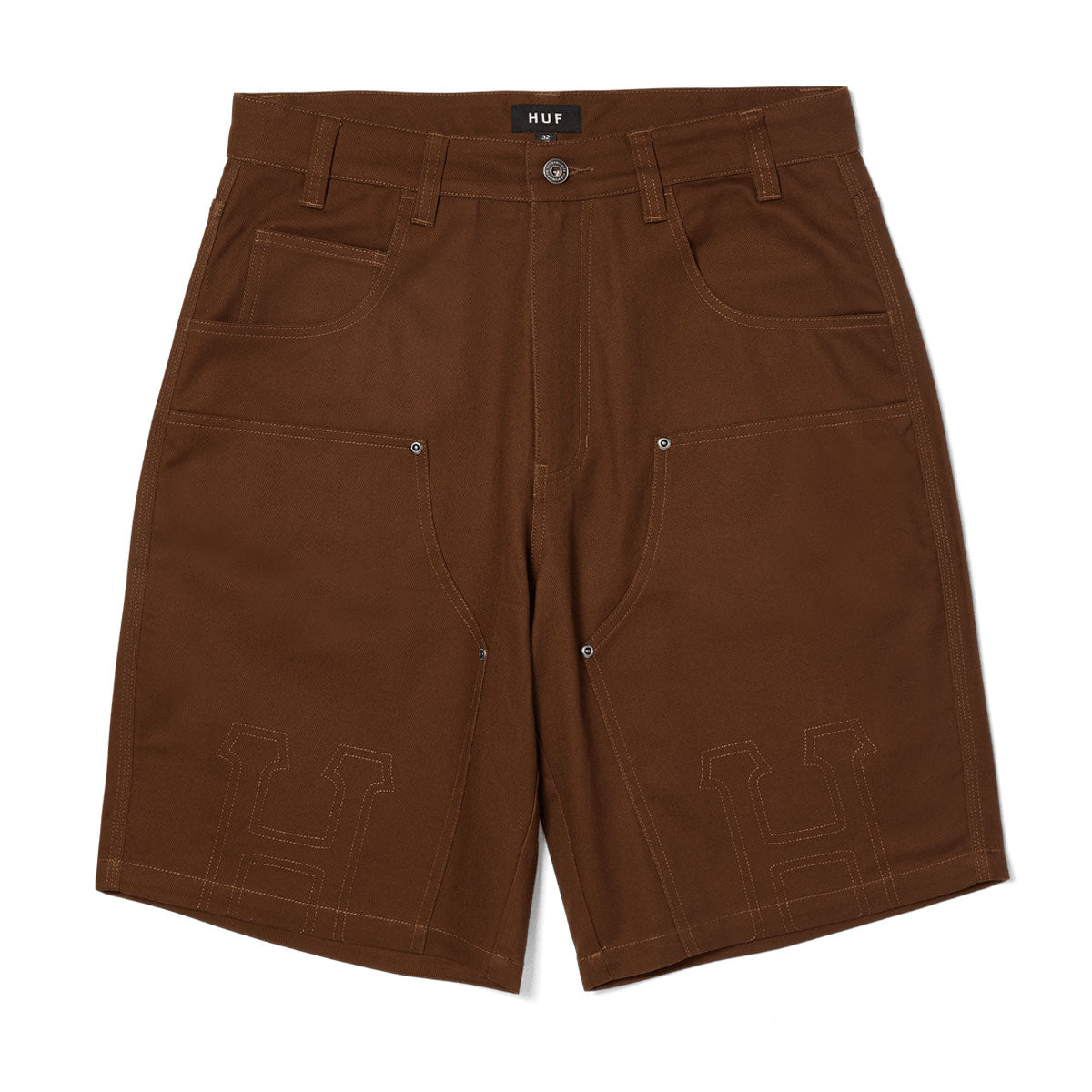 HUF Classic H Double Knee Work Shorts - Brown image 1