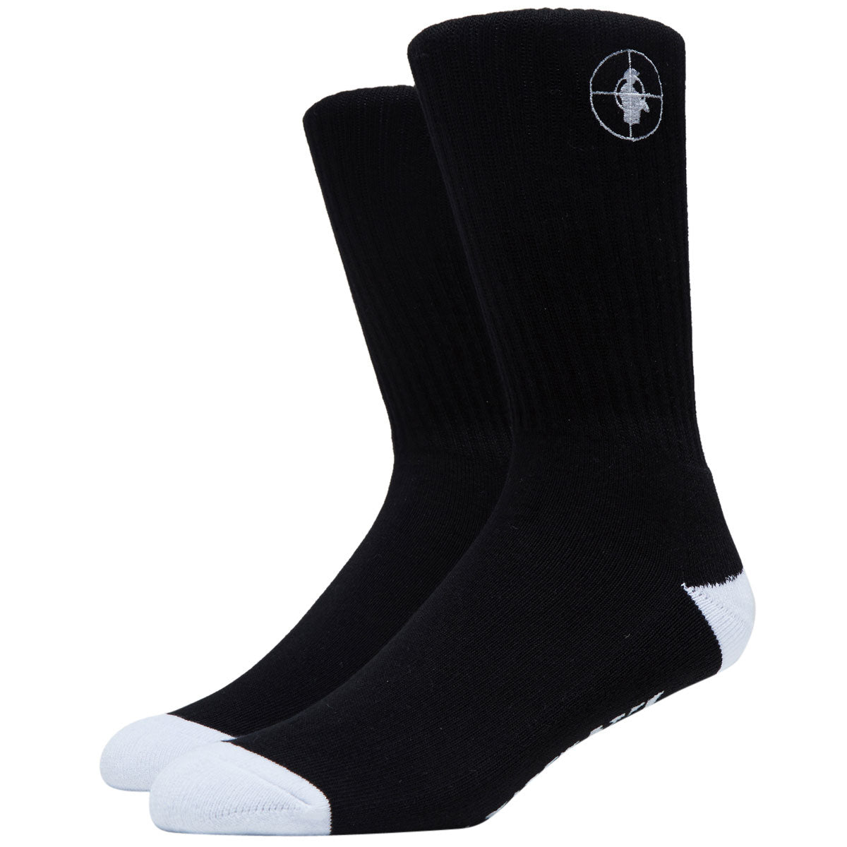 Lakai x Public Enemy Sniper Logo Socks - Black/White image 1