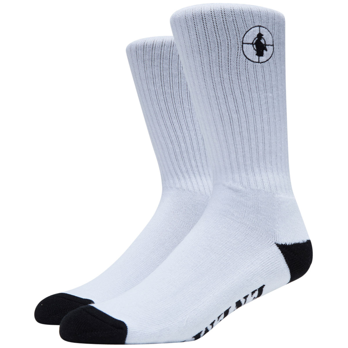 Lakai x Public Enemy Sniper Logo Socks - White/Black image 1