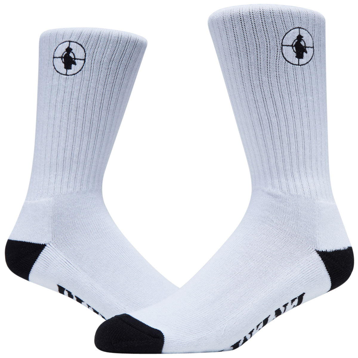 Lakai x Public Enemy Sniper Logo Socks - White/Black image 2