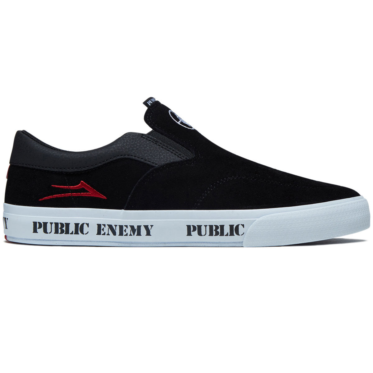 Lakai x Public Enemy Owen Vulc Shoes - Black/Red Suede image 1