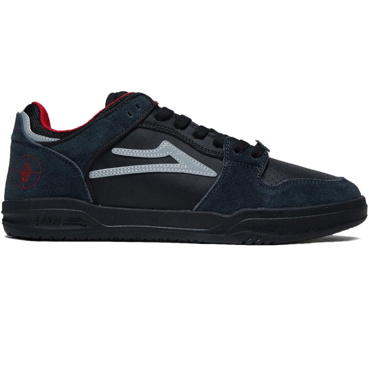 Lakai x Public Enemy Telford Low Shoes - Black/Charcoal Suede image 1