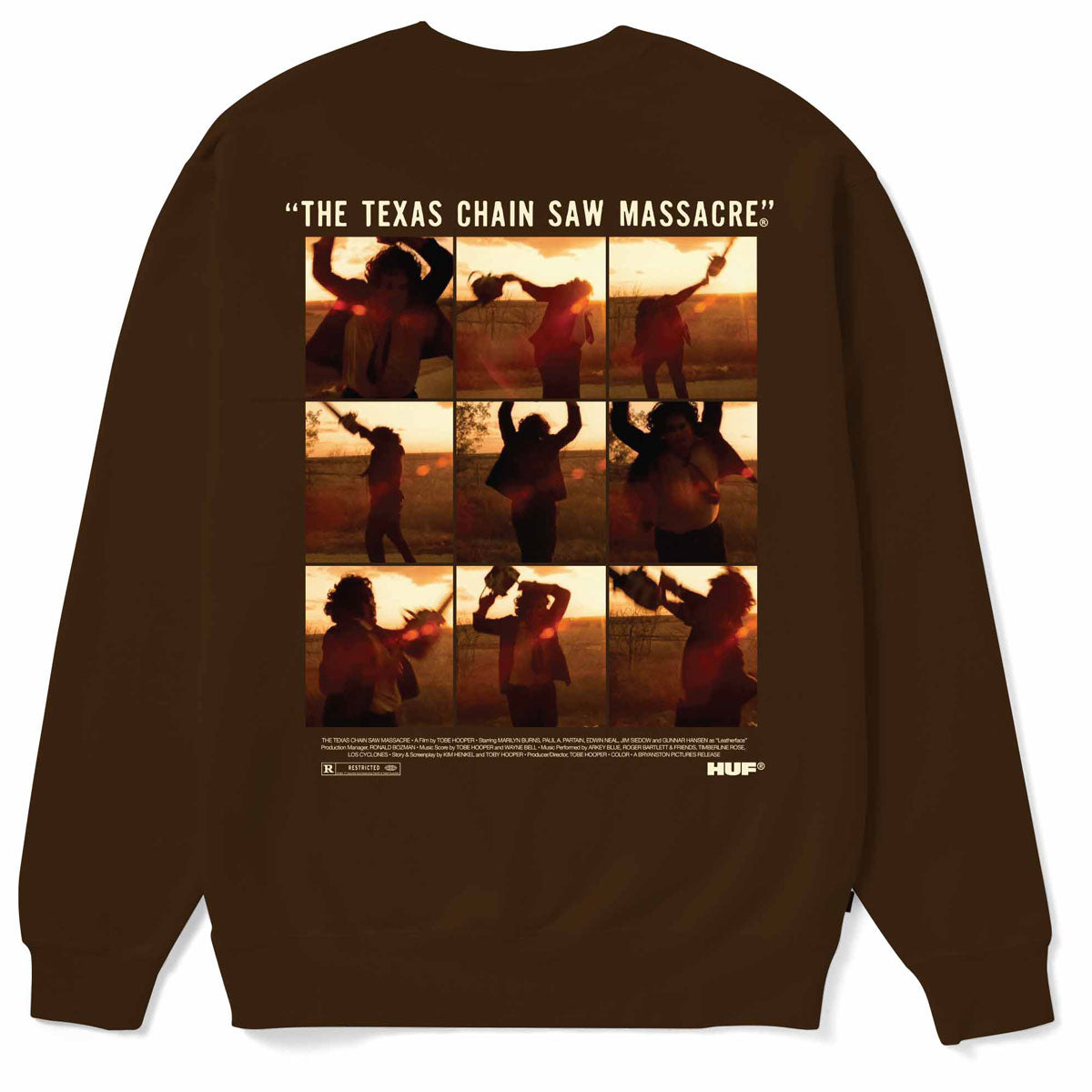 Huf x Texas Chainsaw Massacre Unparalleled Terror Crewneck Sweater - Choco image 1