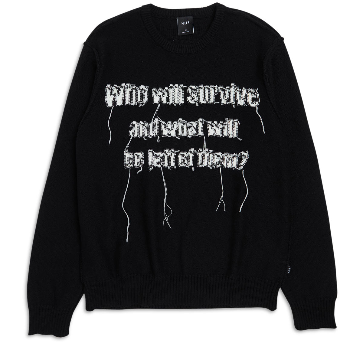 Huf x Texas Chainsaw Massacre Survive Cable Knit Sweater - Black image 1