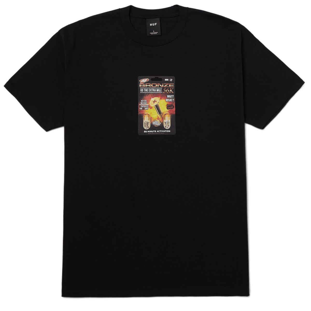 Huf x Bronze 56k Enhanced T-Shirt - Black image 1