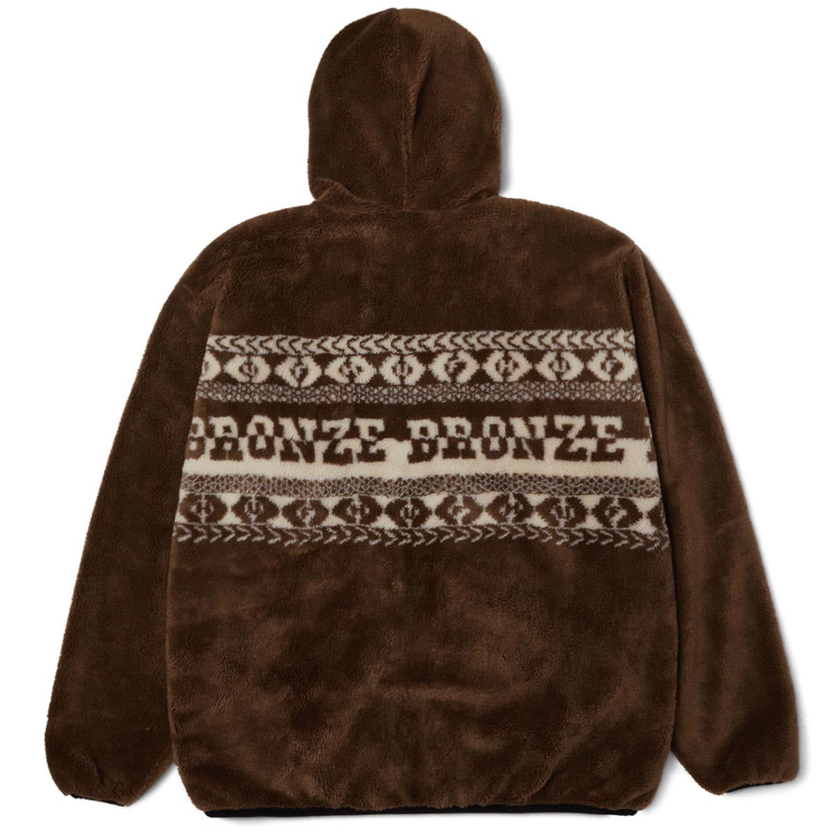 Huf x Bronze 56k High Pile Fleece Hoodie - Brown image 3