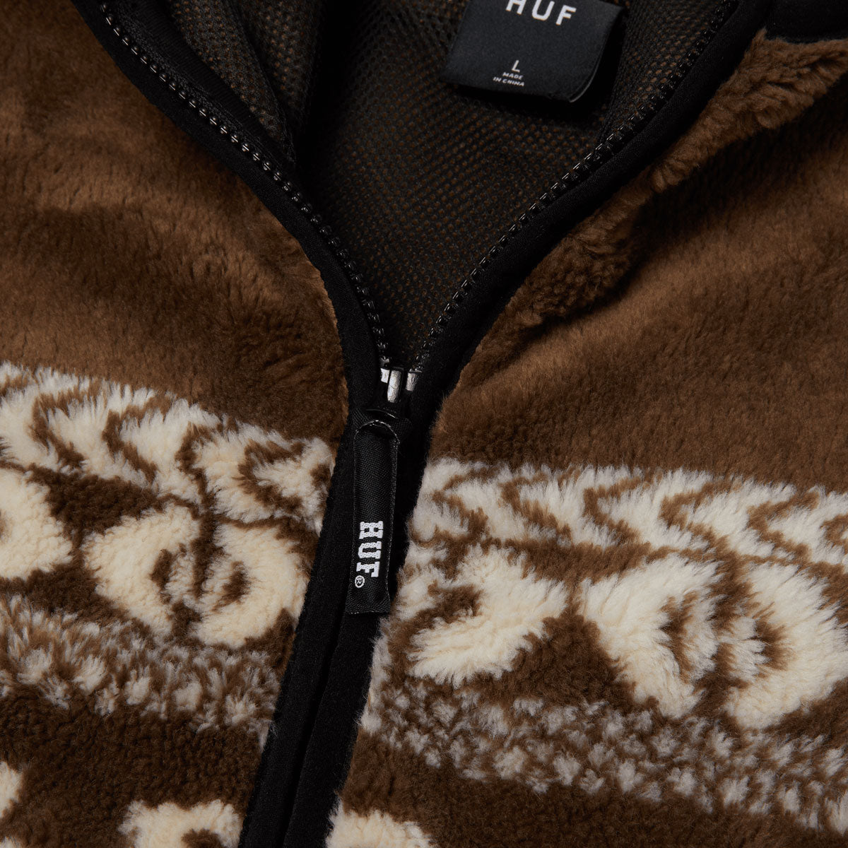 Huf x Bronze 56k High Pile Fleece Hoodie - Brown image 4