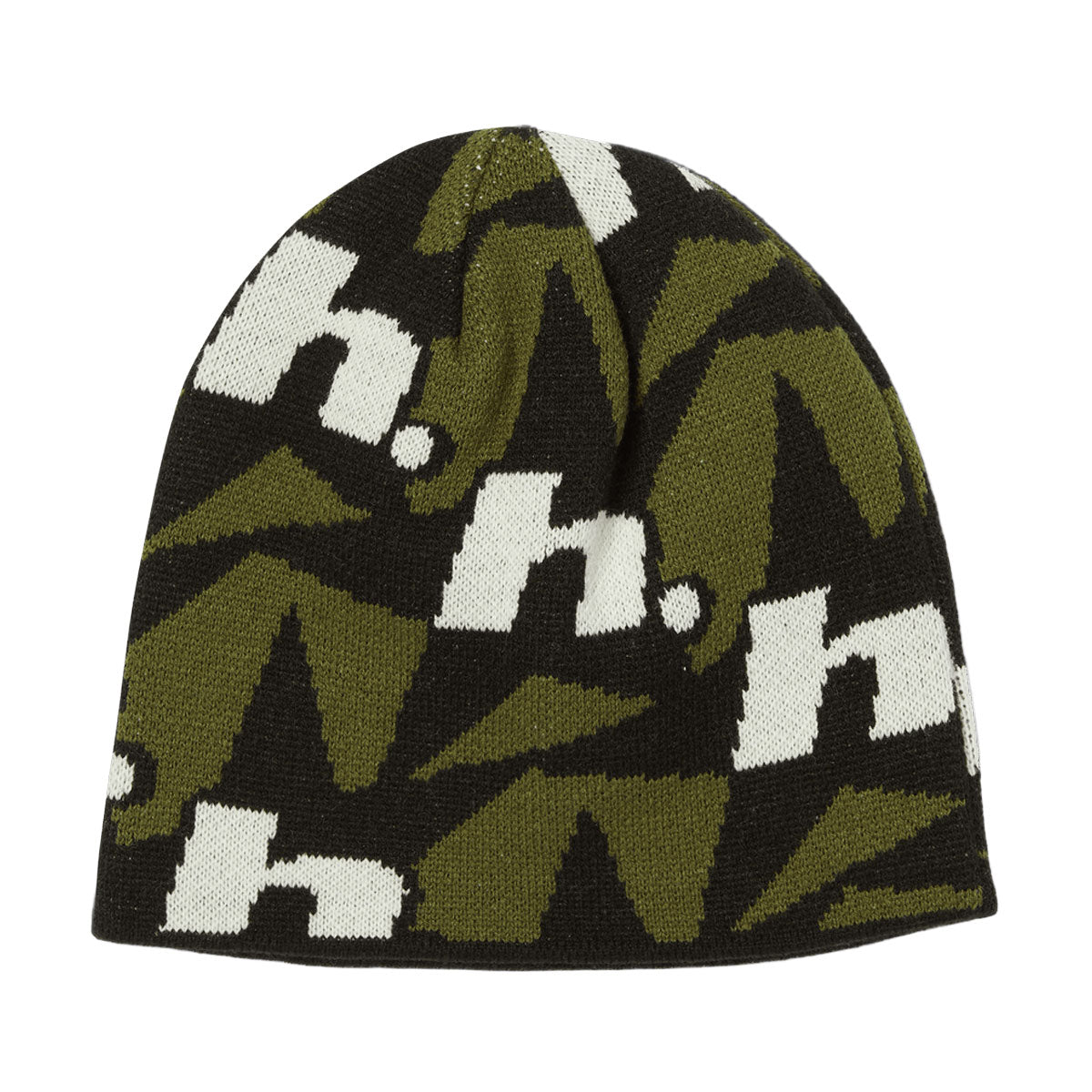 HUF H Star Repeat Skull Beanie - Olive image 1