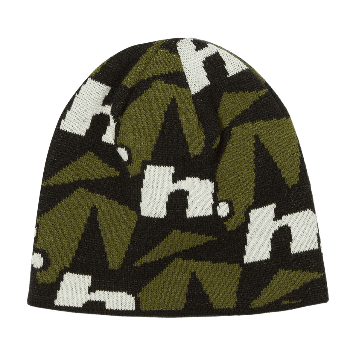HUF H Star Repeat Skull Beanie - Olive image 2
