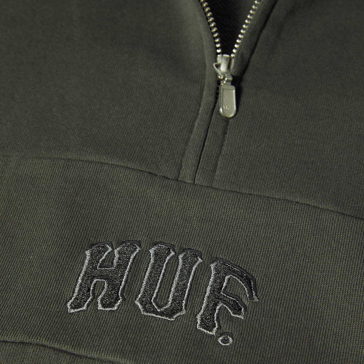 HUF Arch Enzyme 1/4 Zip Fleece Sweater - Vintage Black image 3