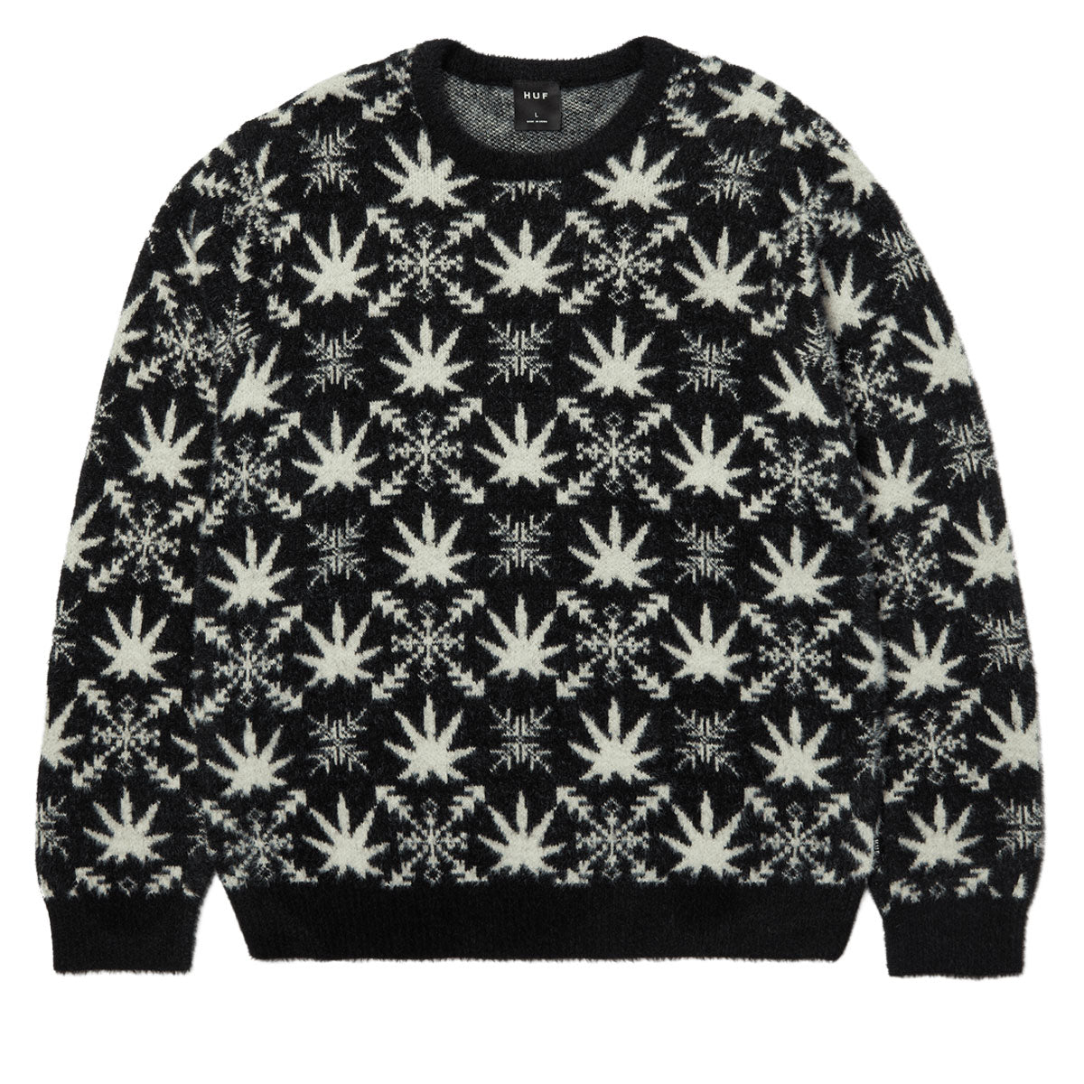 HUF Arctic Plantlife Crewneck Sweatshirt - Black image 1