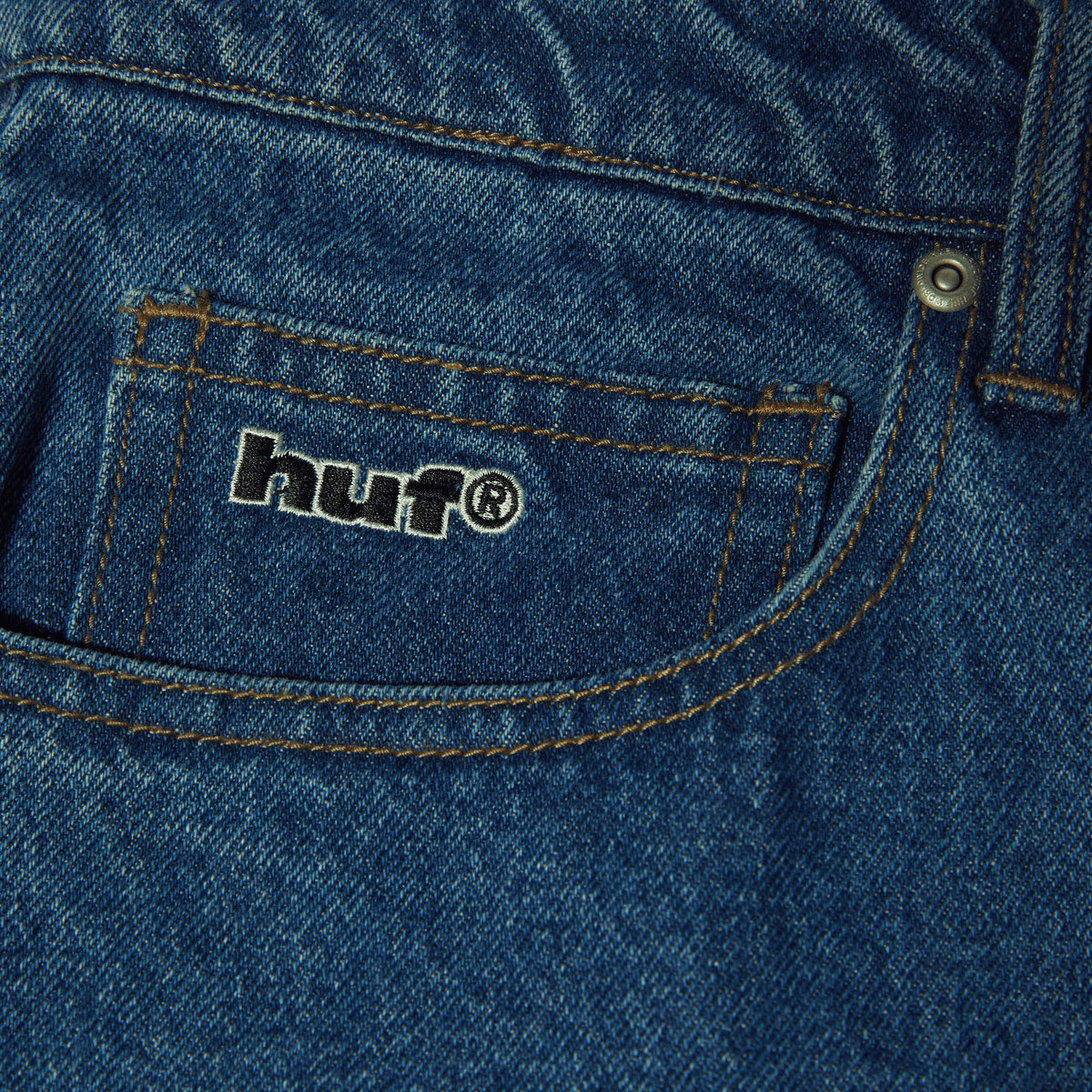 HUF Basic Ass Jeans - Stone Wash Indigo image 3