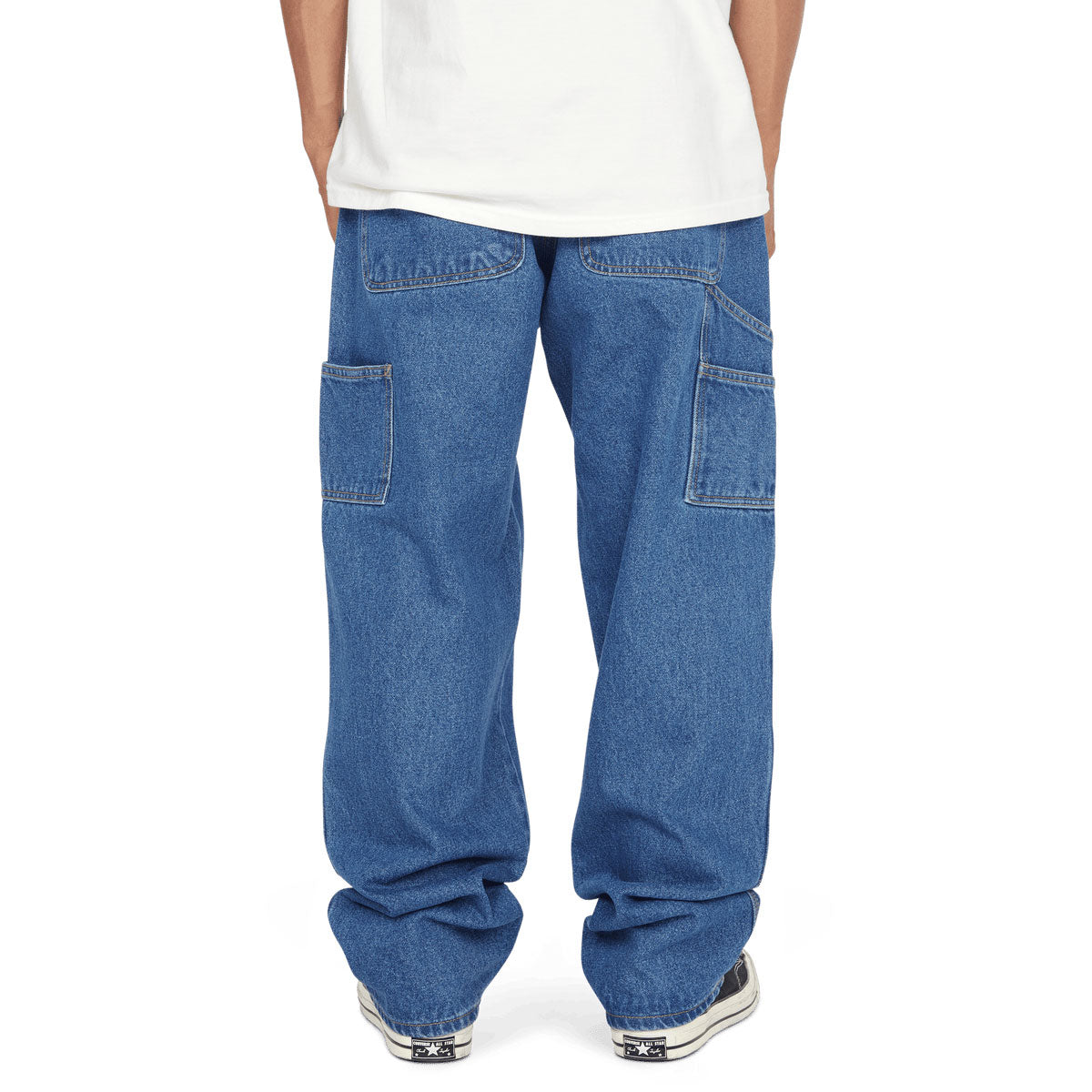 HUF Kinda Loose Double Knees Jeans - Stone Wash Indigo image 2