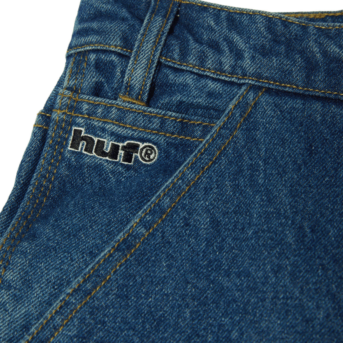 HUF Kinda Loose Double Knees Jeans - Stone Wash Indigo image 4