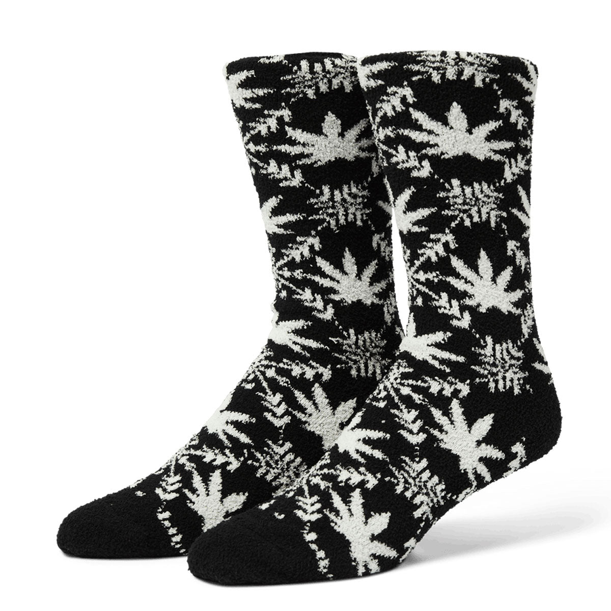 HUF Arctic Plantlife Fuzzy Socks - Black image 1