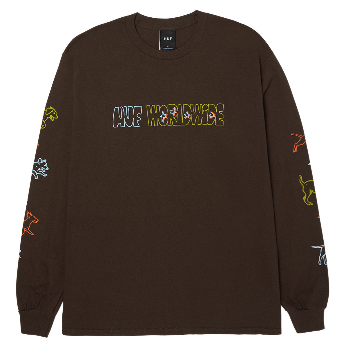 HUF Fetch Long Sleeve T-Shirt - Chocolate image 1