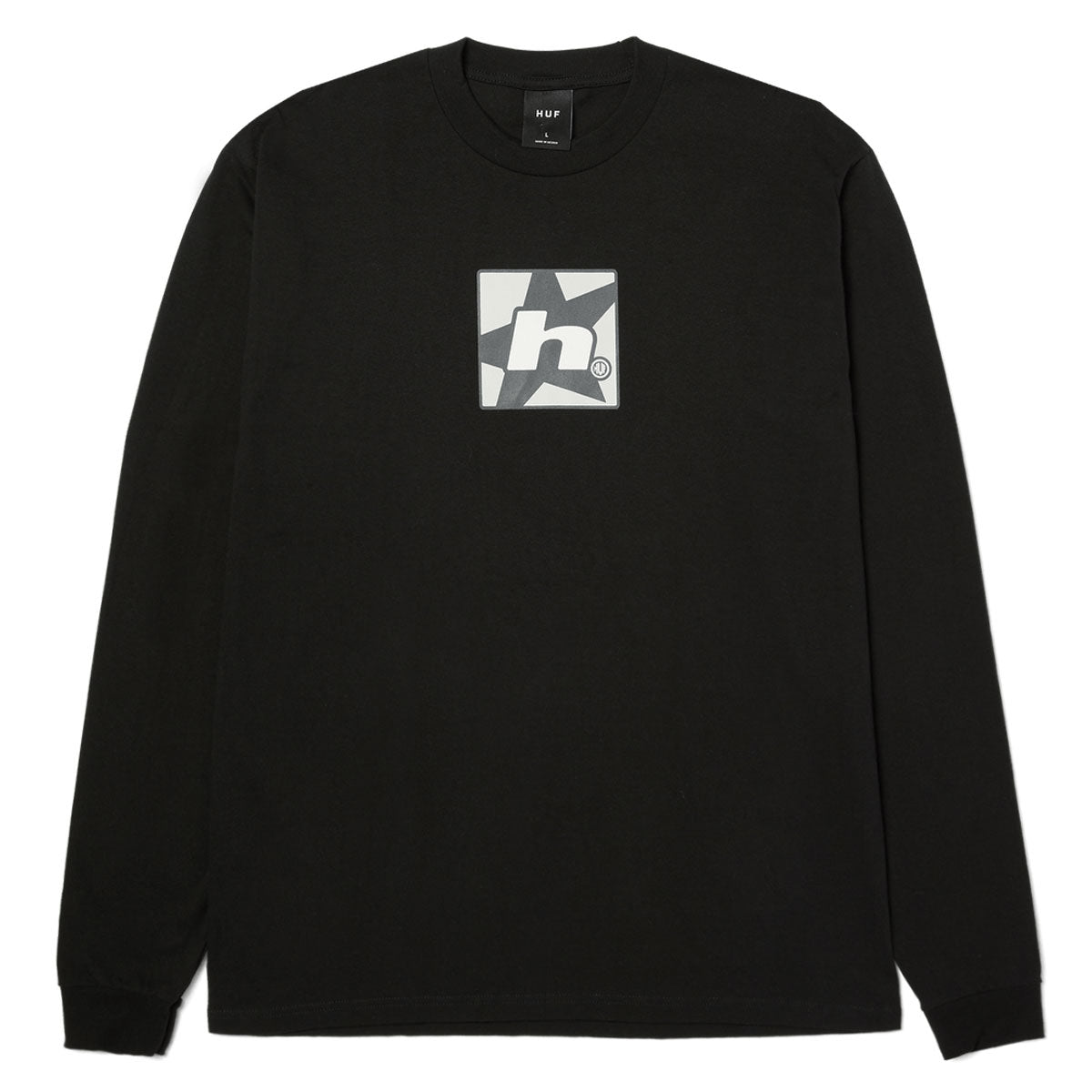 HUF H Star Multi Long Sleeve T-Shirt - Black image 1