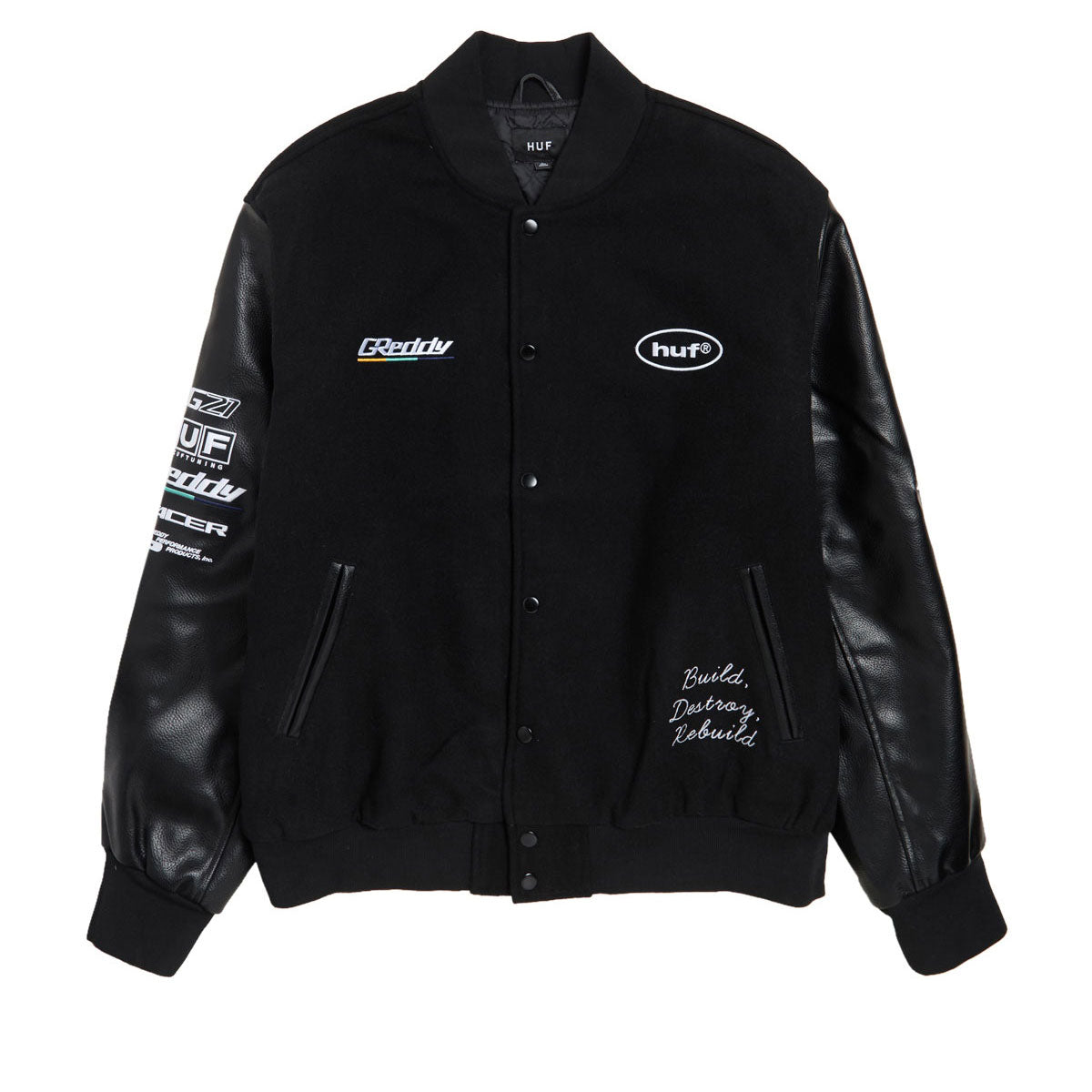 HUF x GReddy Varsity Jacket - Black image 1