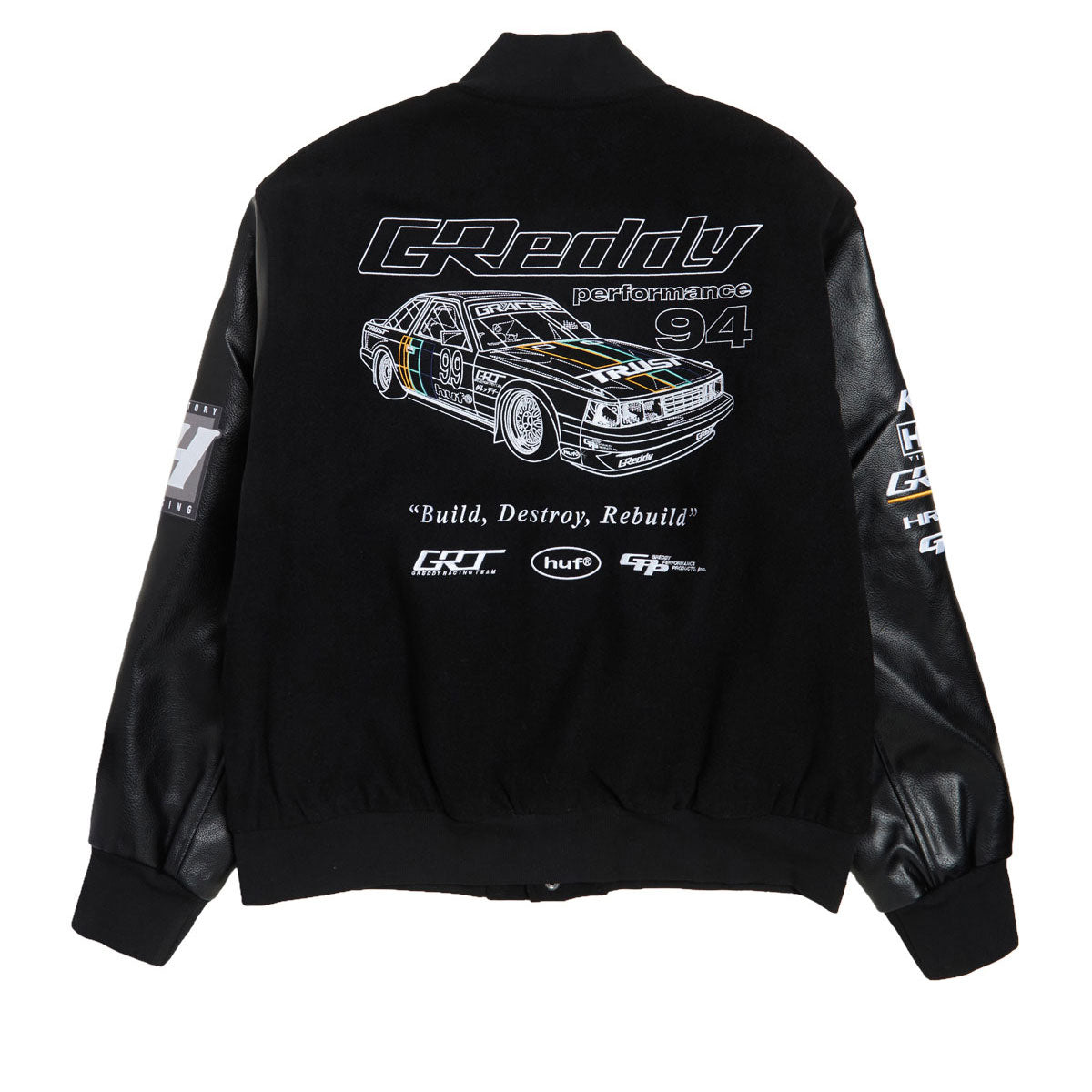 HUF x GReddy Varsity Jacket - Black image 2
