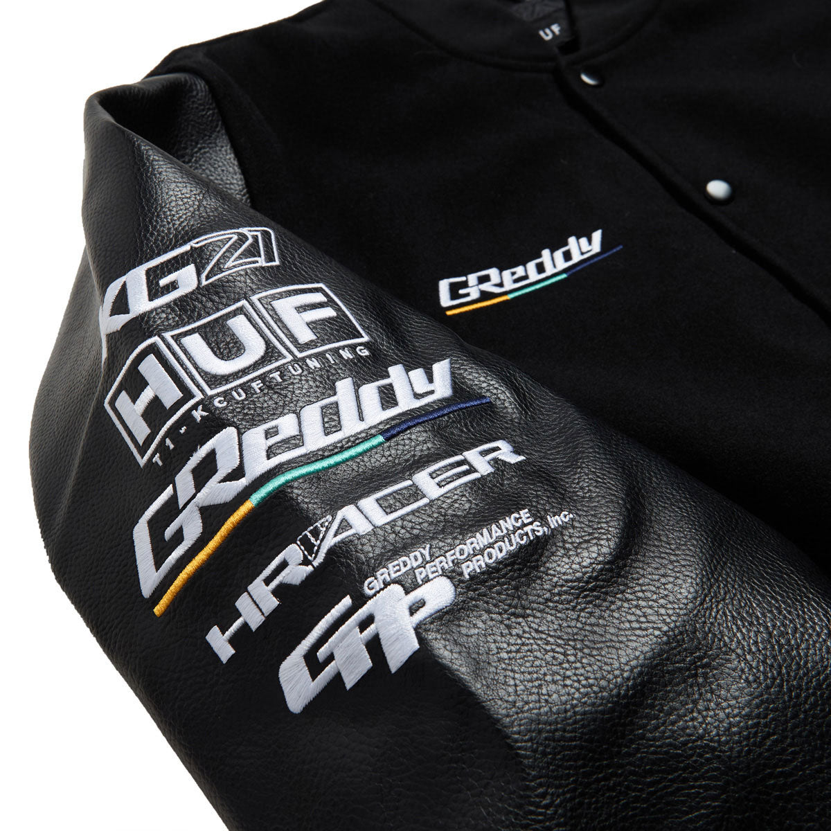 HUF x GReddy Varsity Jacket - Black image 4