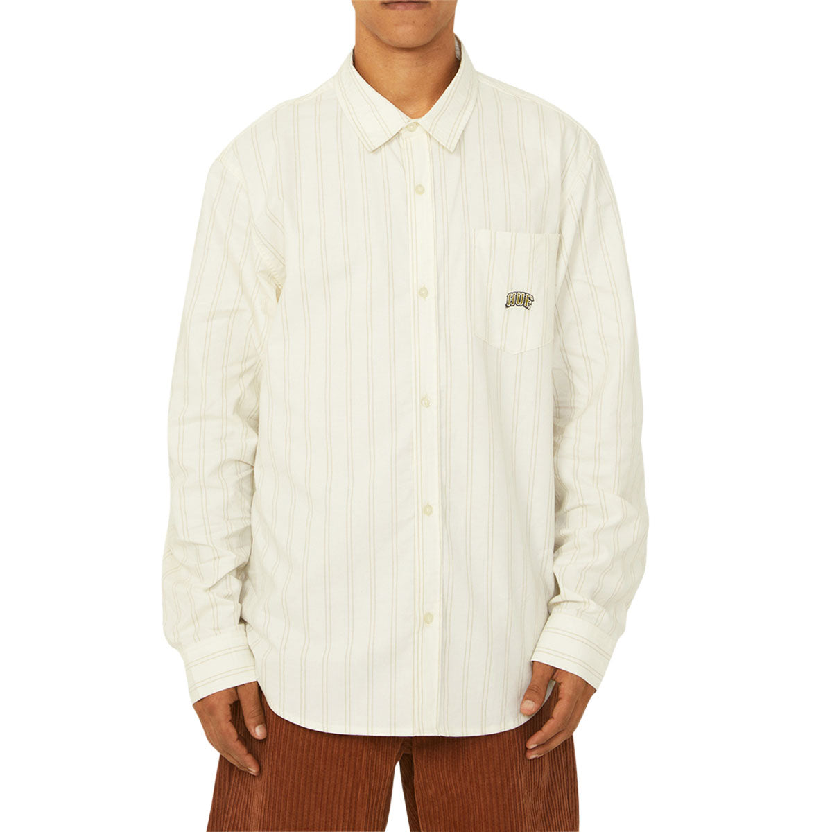 HUF Classic Arch Long Sleeve Oxford Shirt - Bleach image 1
