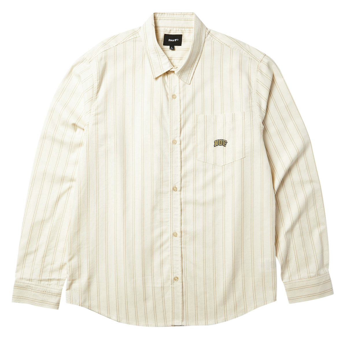 HUF Classic Arch Long Sleeve Oxford Shirt - Bleach image 2