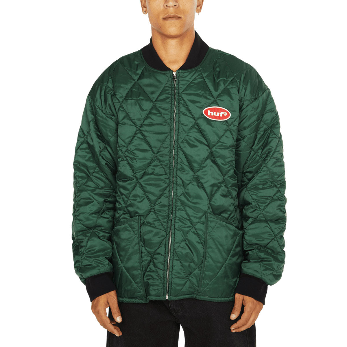 HUF x Mickey Mouse Quilted Work Jacket - Forest Green image 5