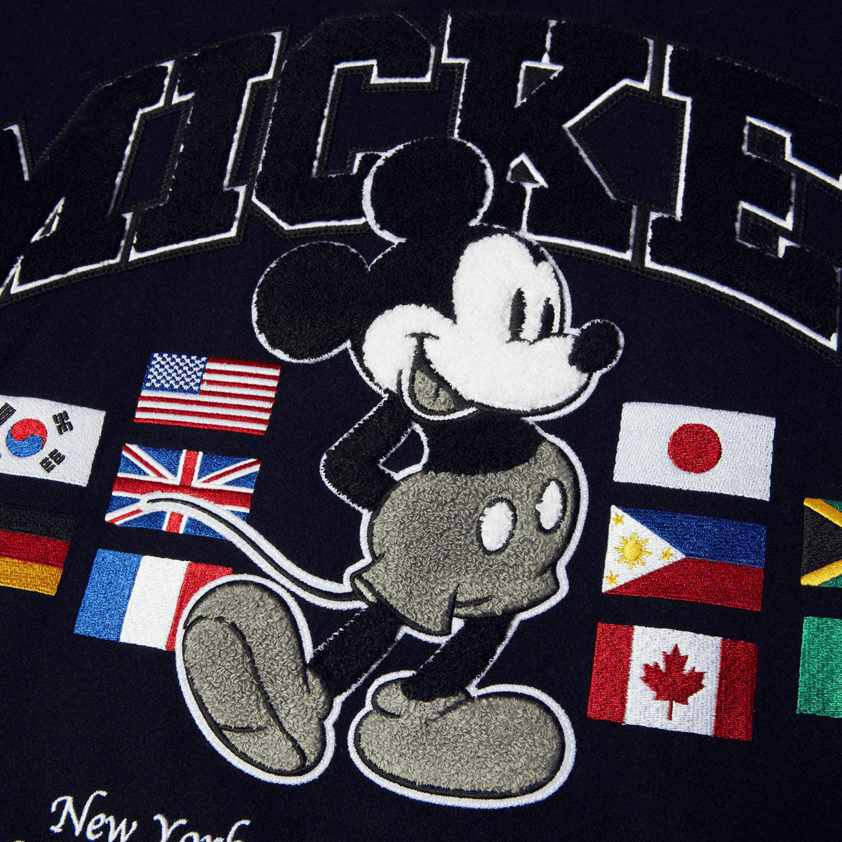 HUF x Mickey Mouse Worldwide Tour Varsity Jacket - Navy image 4
