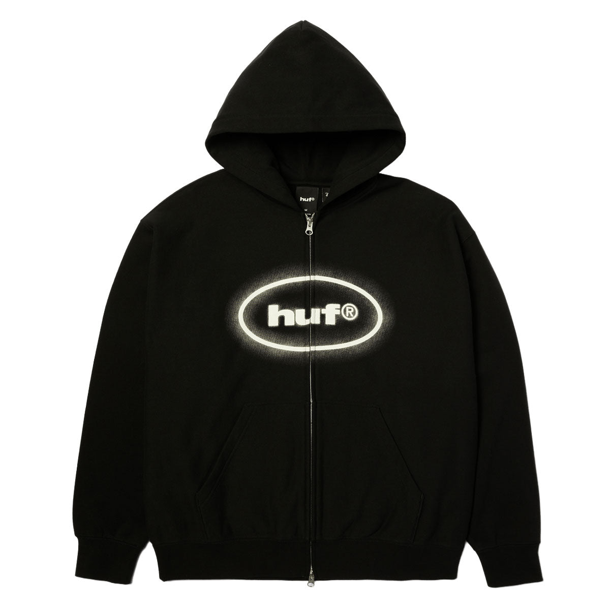 HUF x Mickey Mouse Spray Full Zip Hoodie - Black image 1