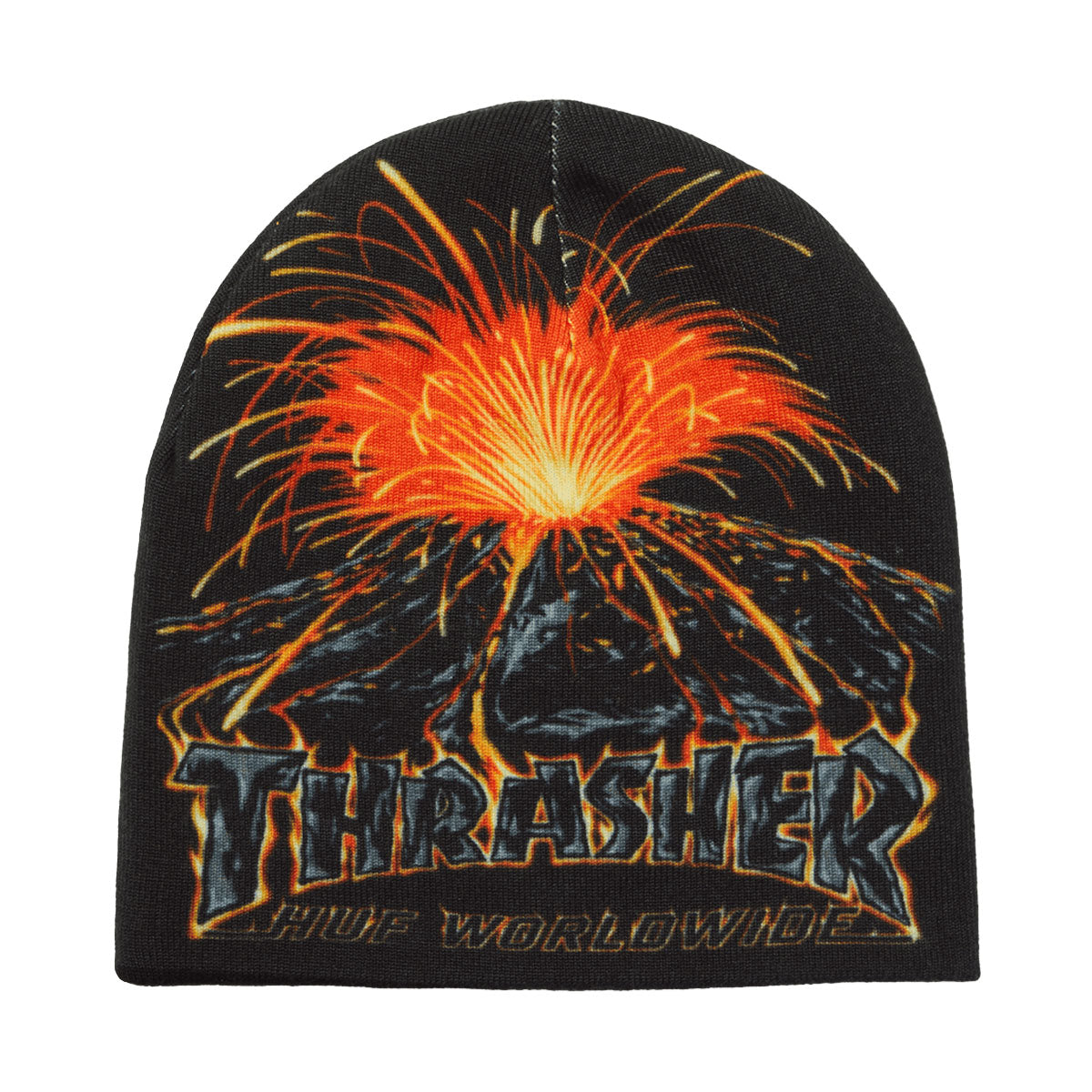 HUF x Thrasher Meltdown Reversible Beanie - Black image 1
